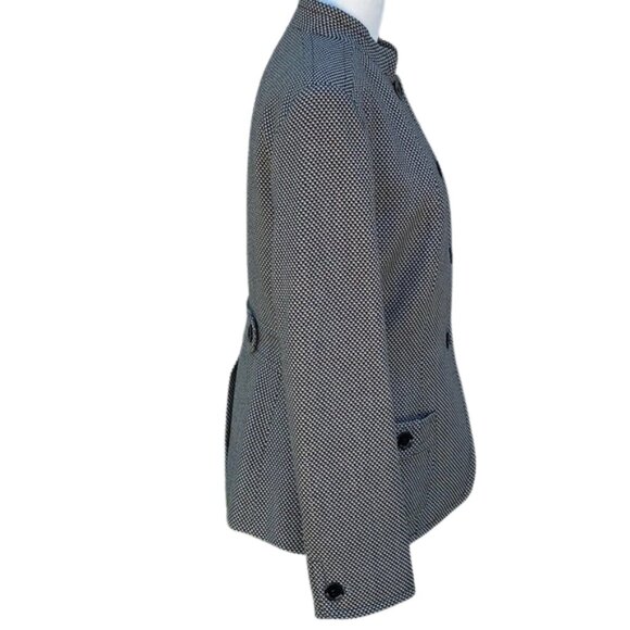 Calvin Klein Black and White Patterned Blazer Jacket, Size 6 - Picture 3 of 8